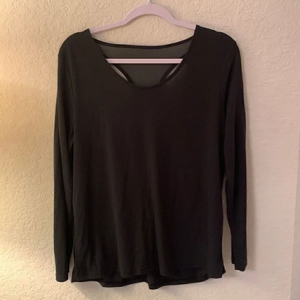 Tahari / Sport 3/4 Sleeve Open Back Top Tunic Size XL